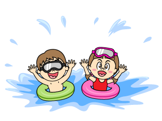 海水浴を楽しむ子供