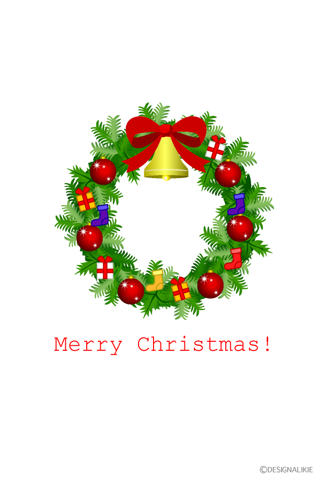 クリスマスリースのカード
