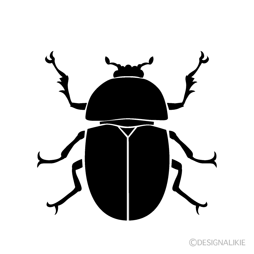 カブトムシのメス影絵