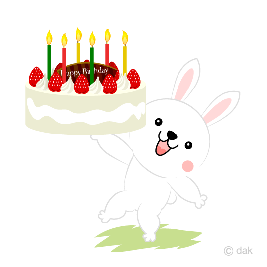 ケーキ持ったウサギ