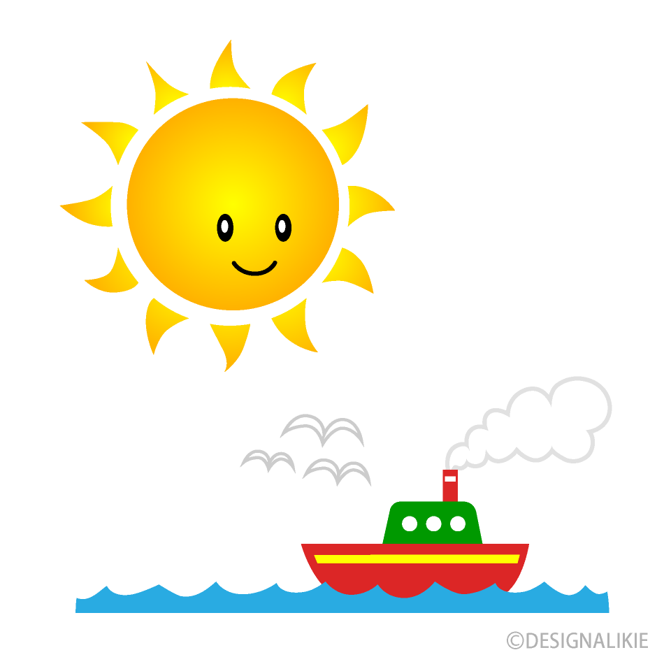 可愛い太陽と海