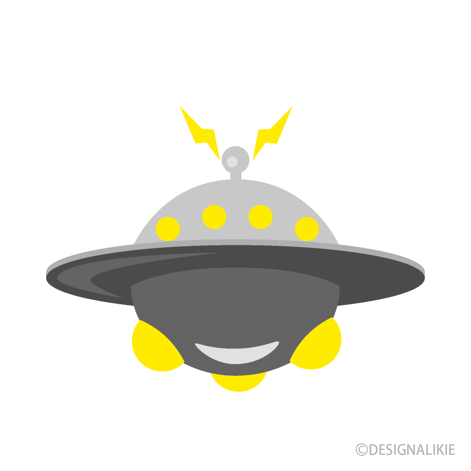宙に浮くUFO