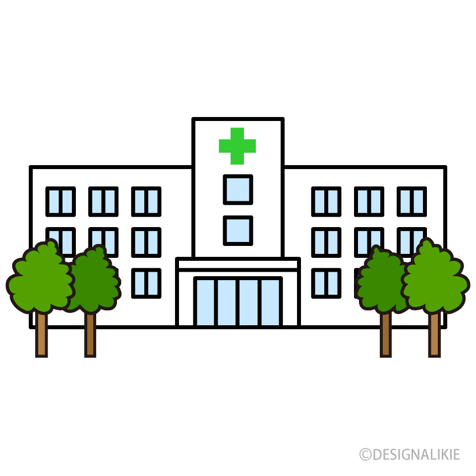 立ち木のある病院