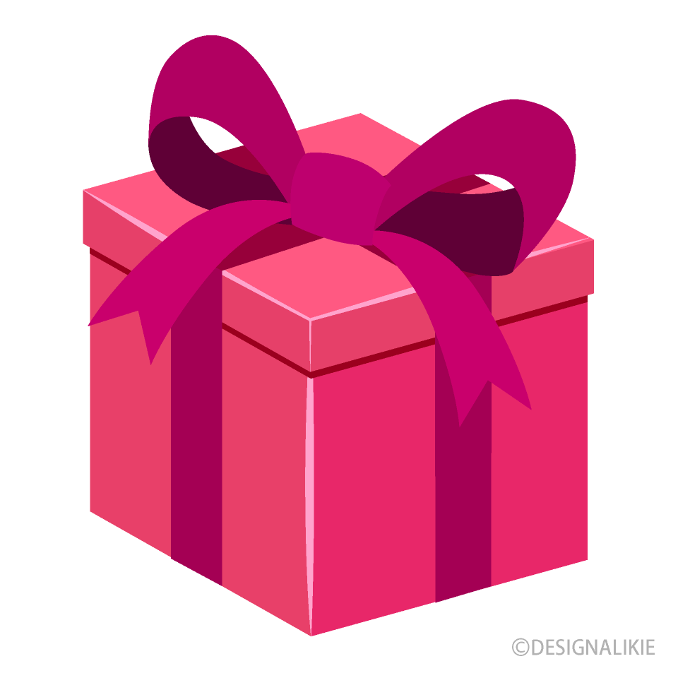 ピンク色プレゼント箱