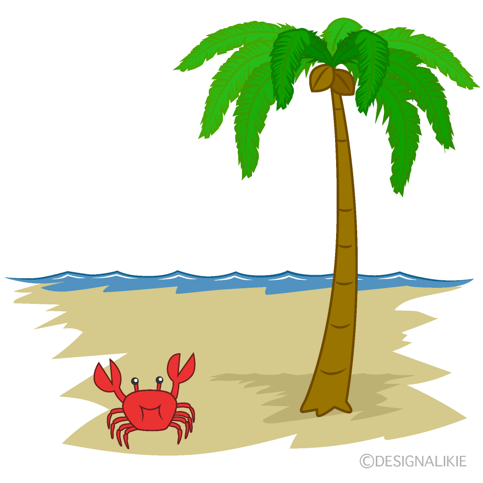 砂浜のヤシの木