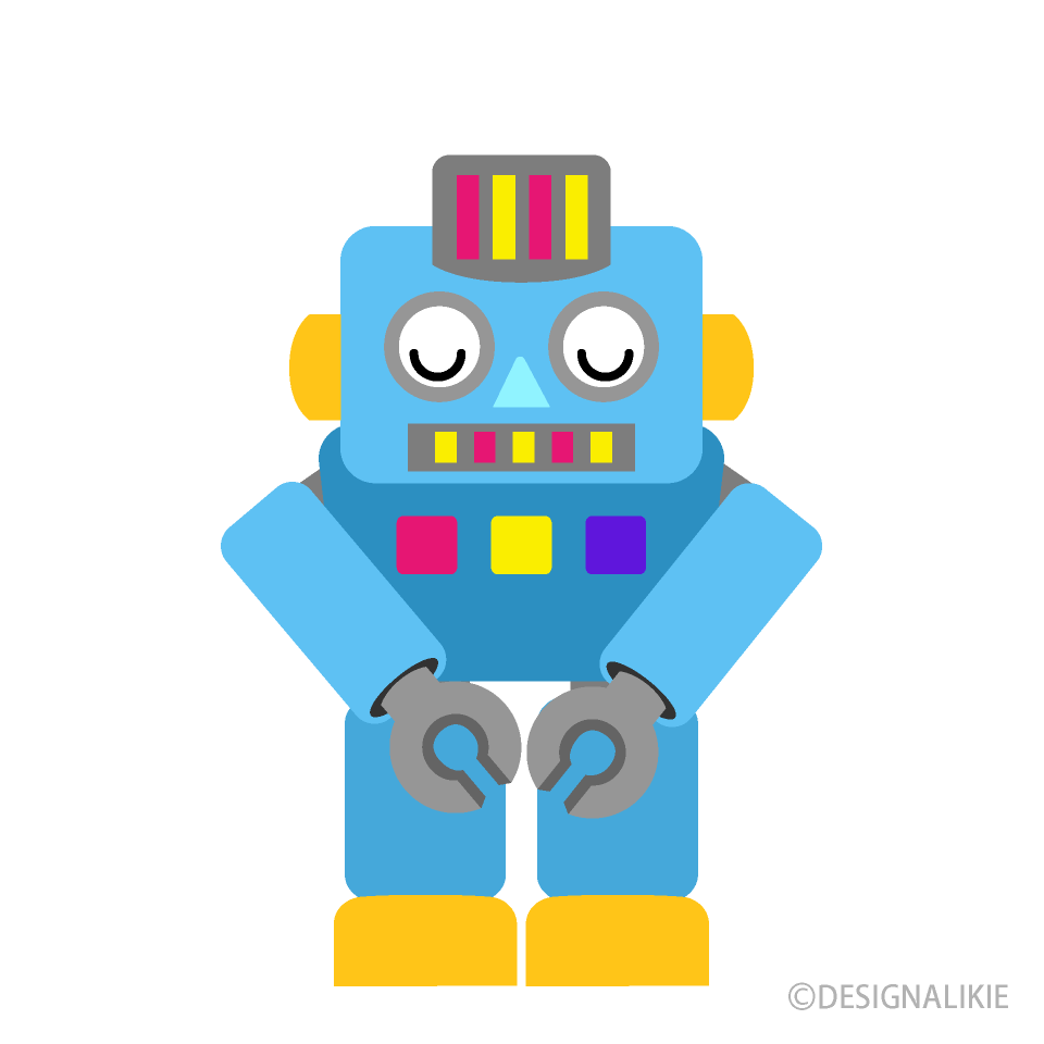 お辞儀するロボットキャラ