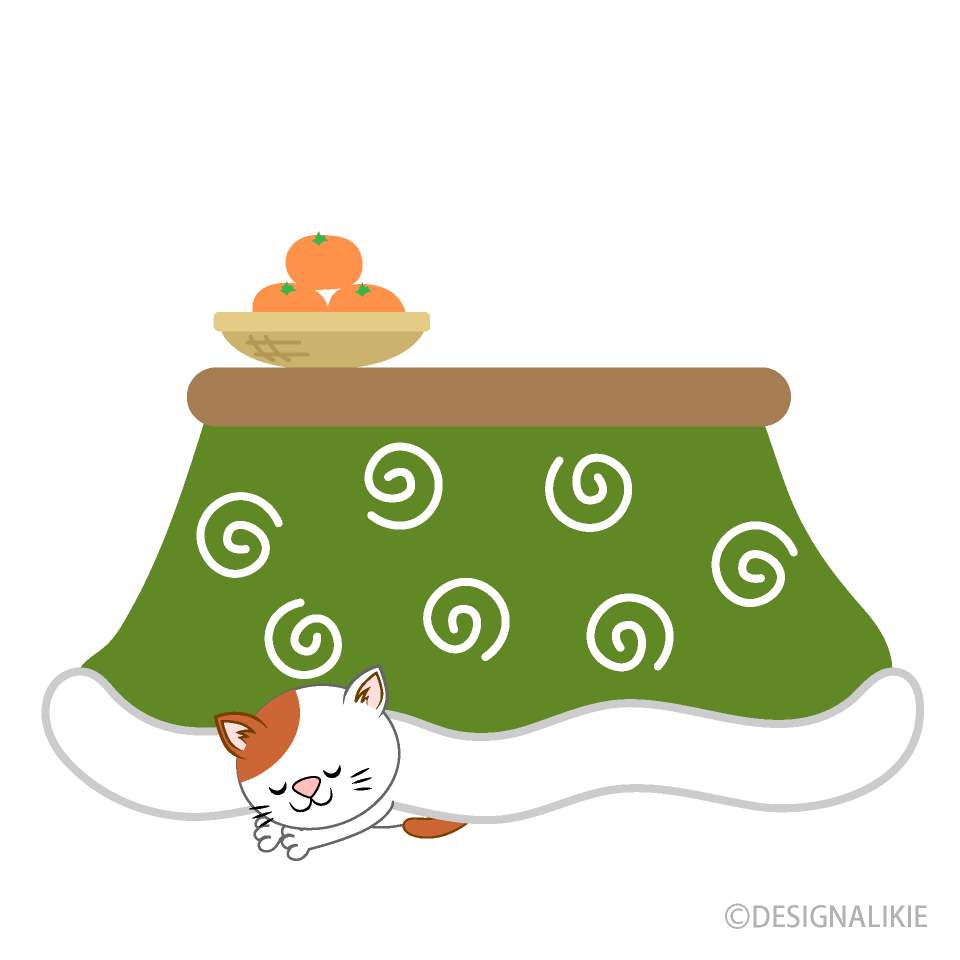 こたつで寝るネコ