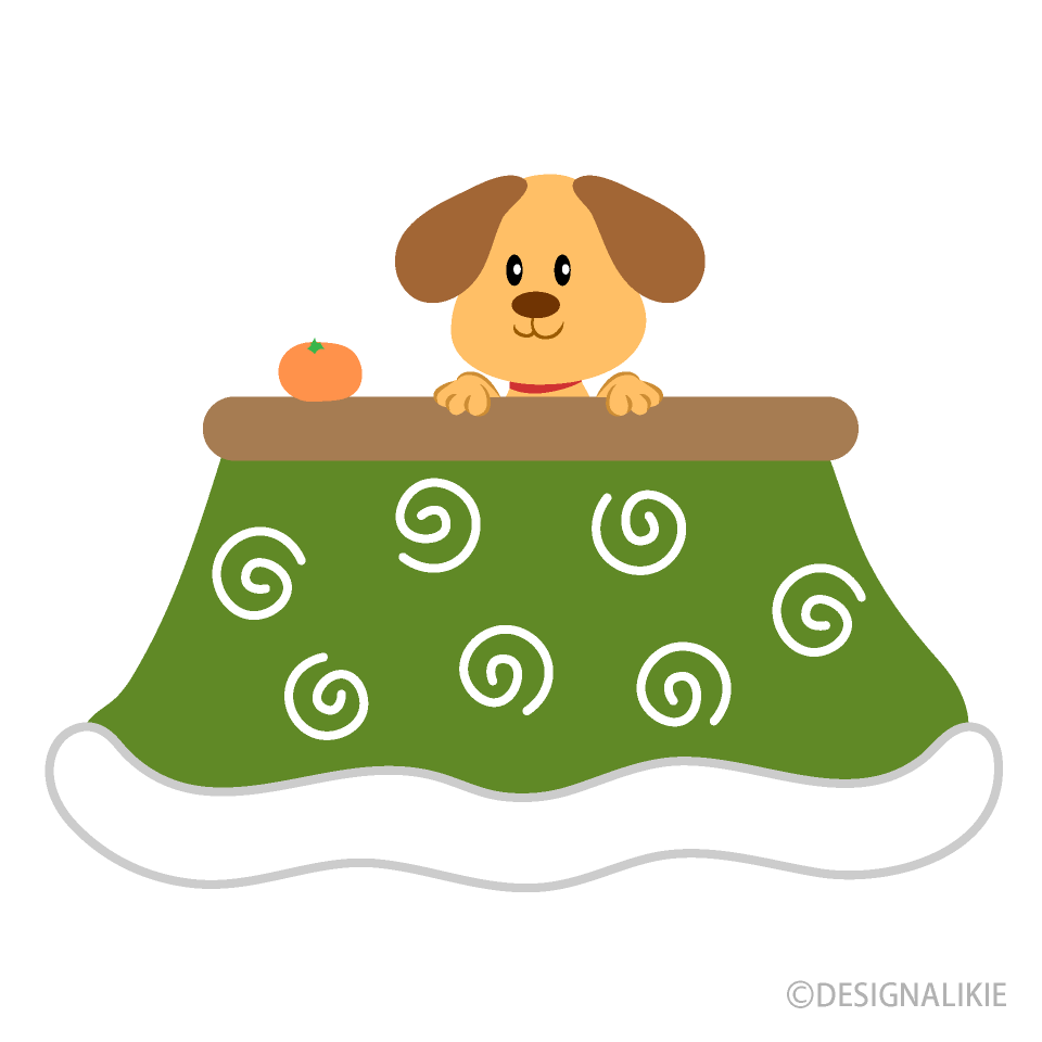 かわいい犬とこたつ