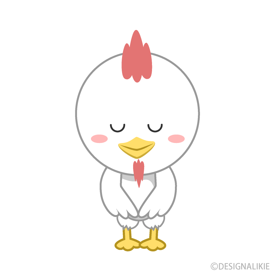 お辞儀して挨拶をするニワトリ