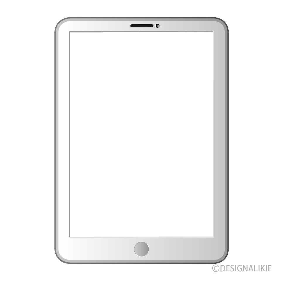 白いタブレット（画面透明）