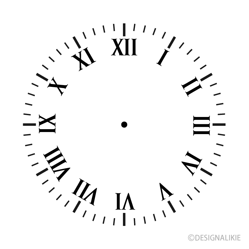 ローマ数字の時計文字盤