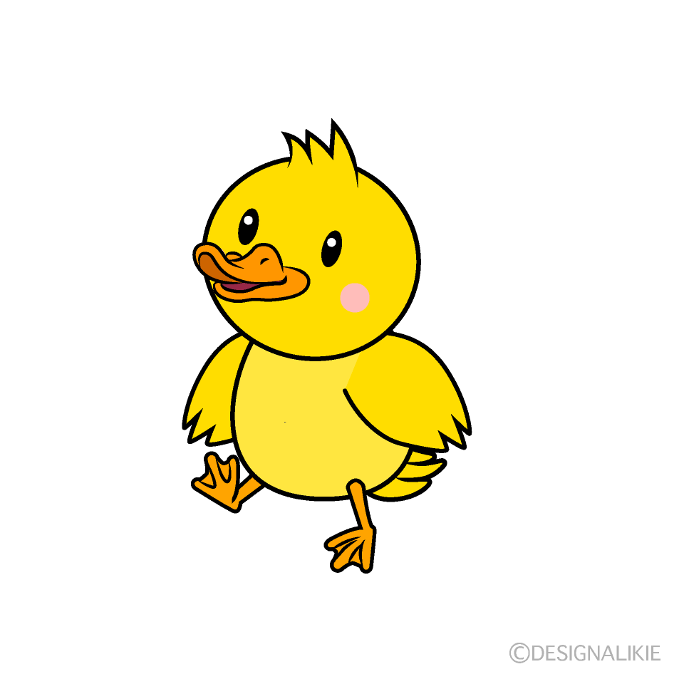 歩くアヒルの子キャラ