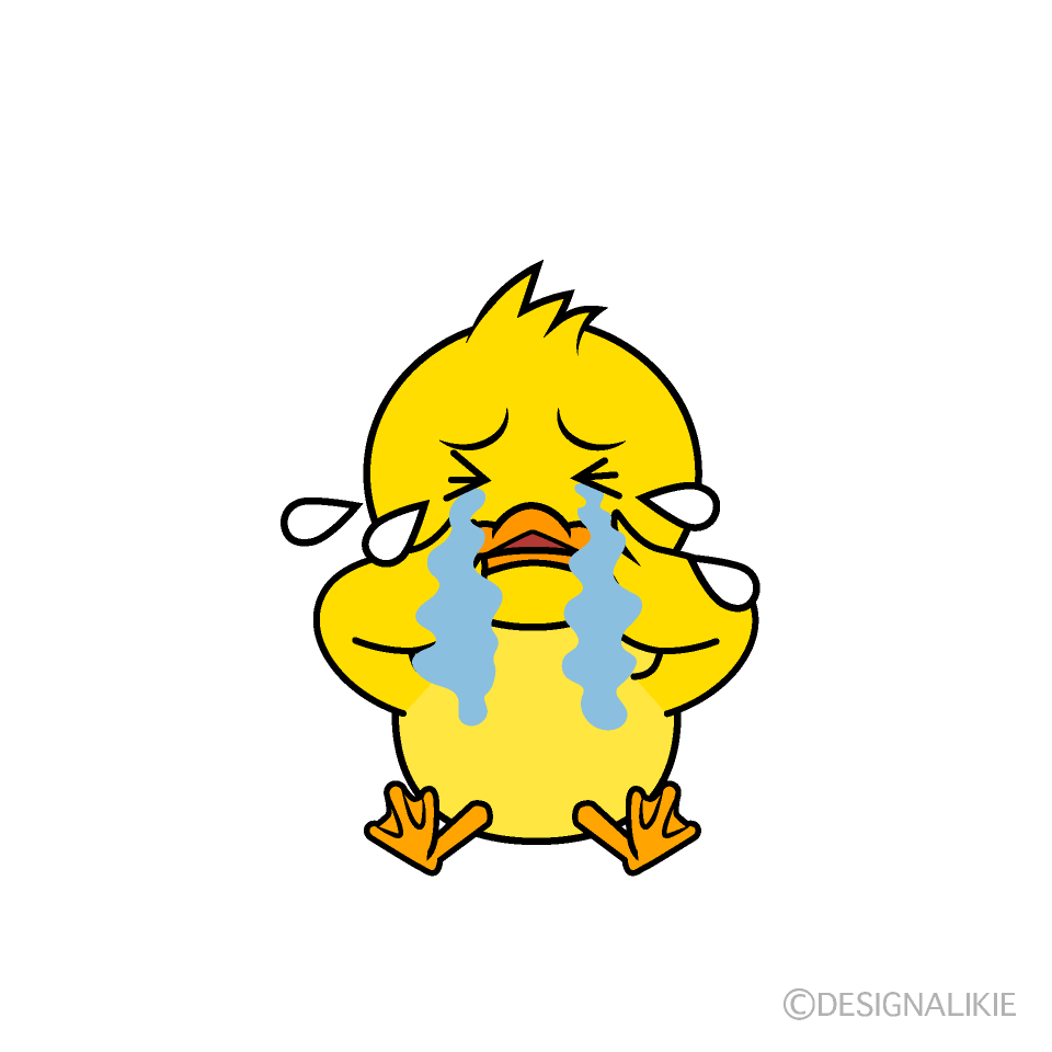 泣くアヒルの子キャラ