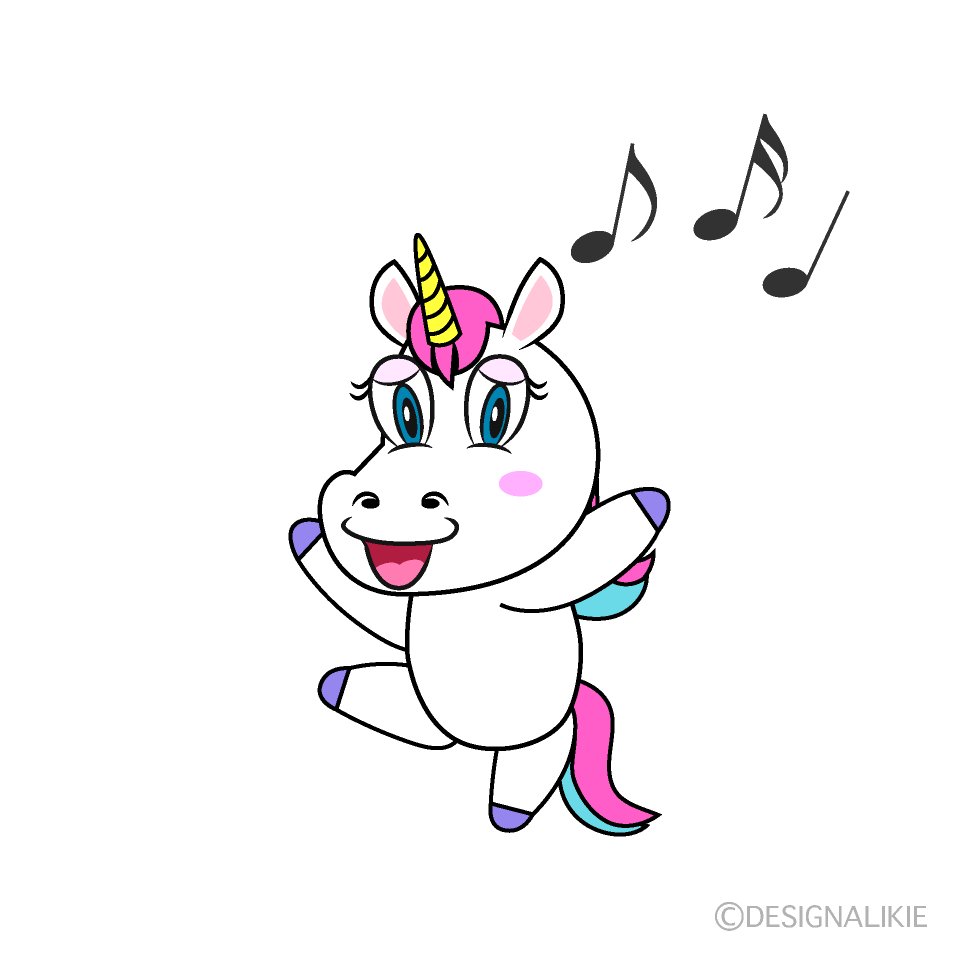 踊るユニコーンキャラ