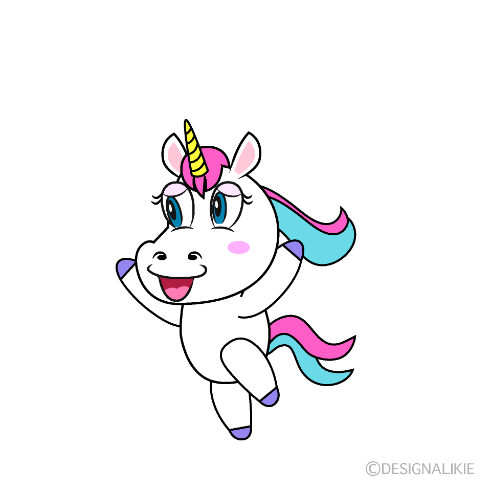 跳ぶユニコーンキャラ