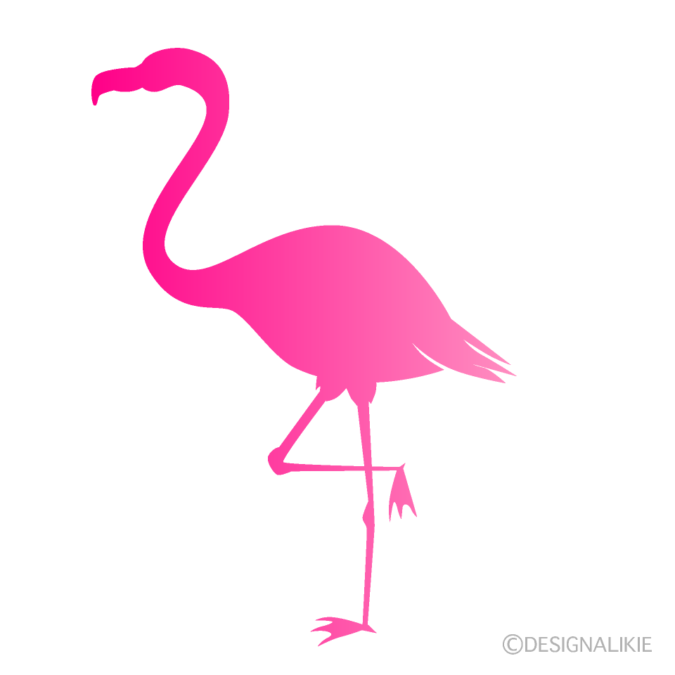 フラミンゴのピンクシルエット