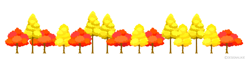 紅葉した森ライン