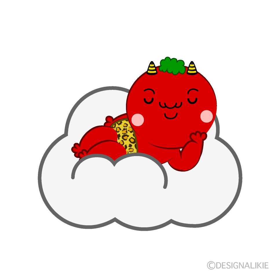 居眠りする雷様