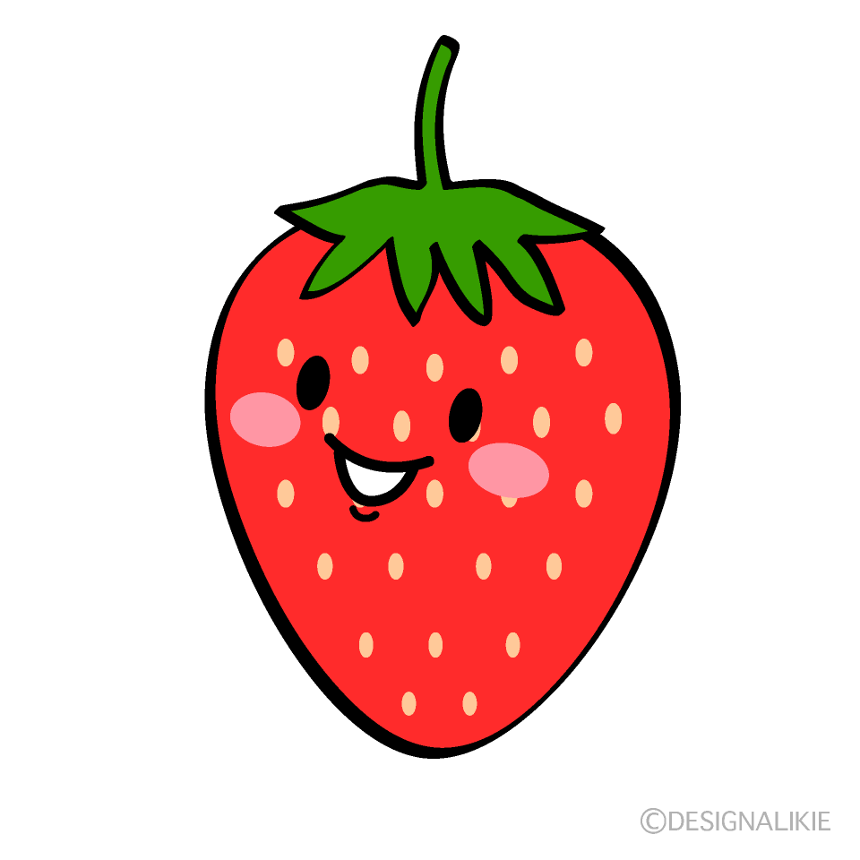 横を向くいちごキャラ
