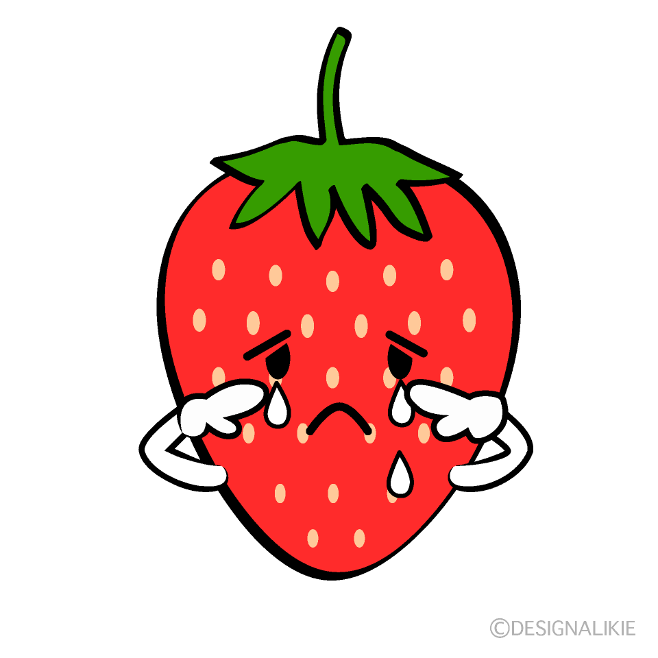 涙するいちごキャラ