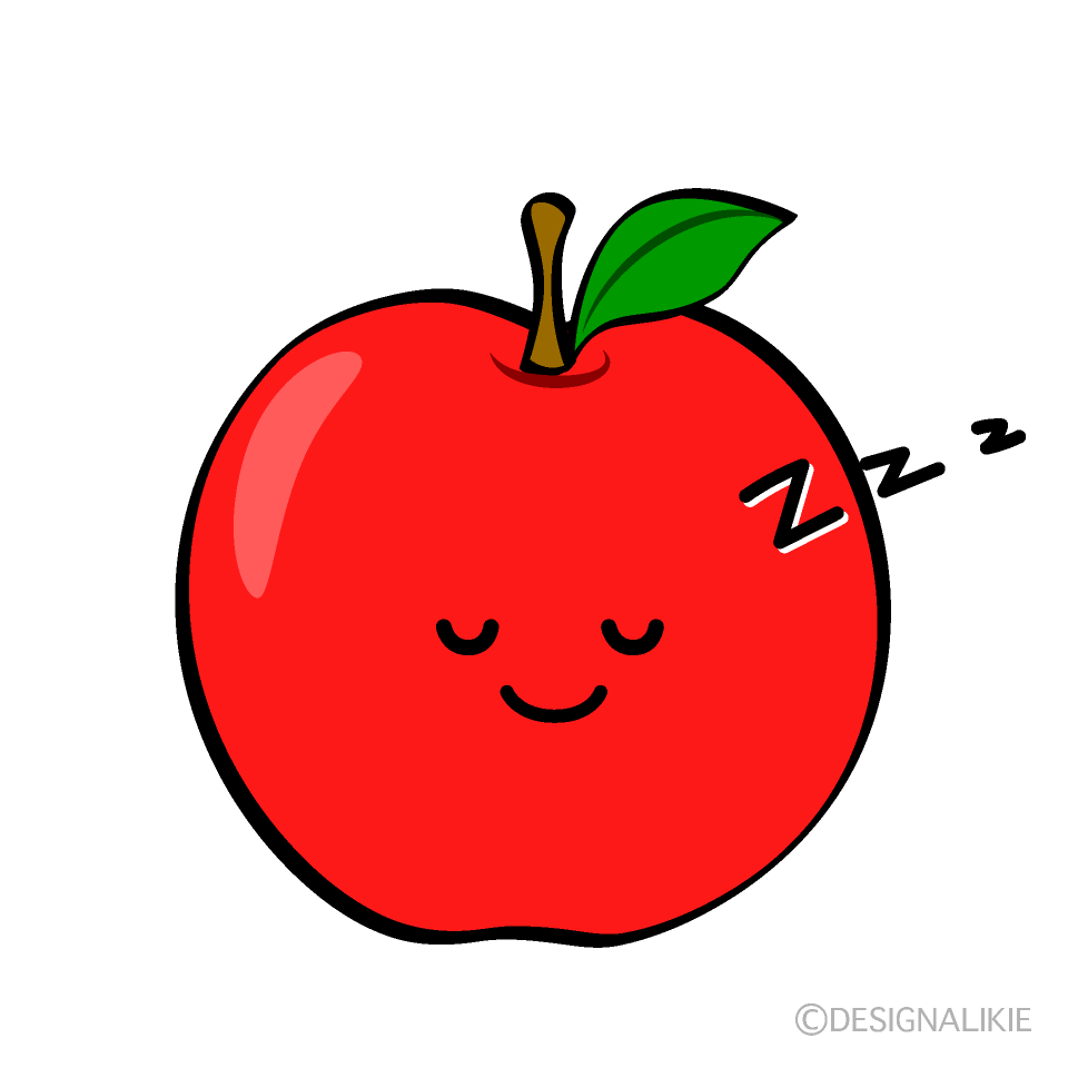 寝るりんごキャラ