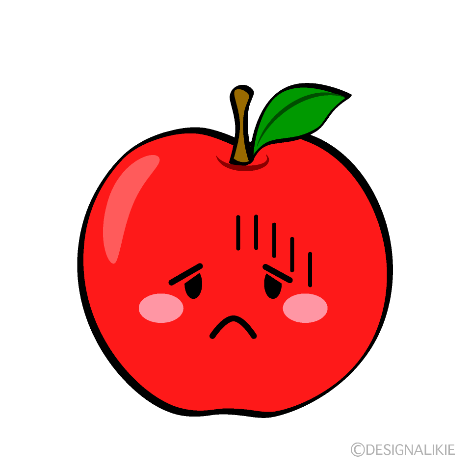 悩むりんごキャラ