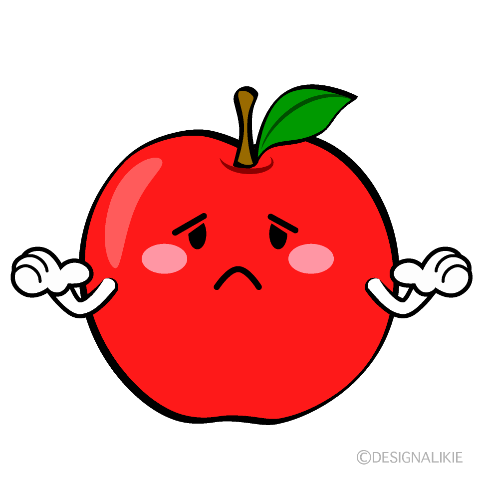 お手上げのりんごキャラ
