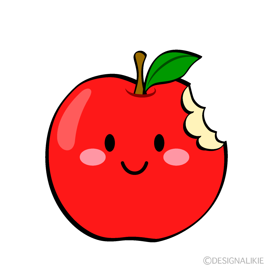 かじられたりんごキャラ