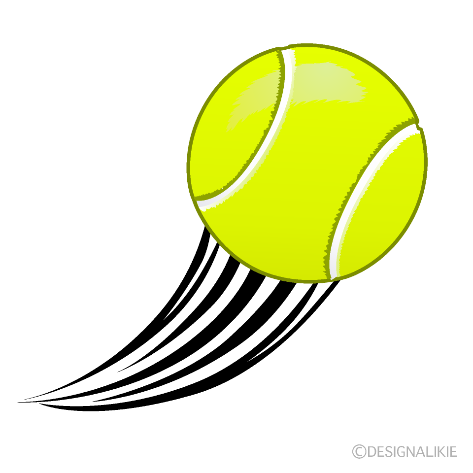 突き上げるテニスボール