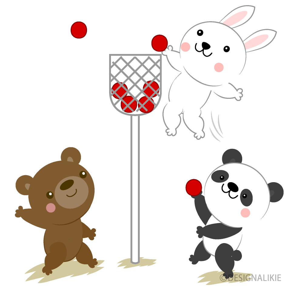 動物たちの運動会玉入れ