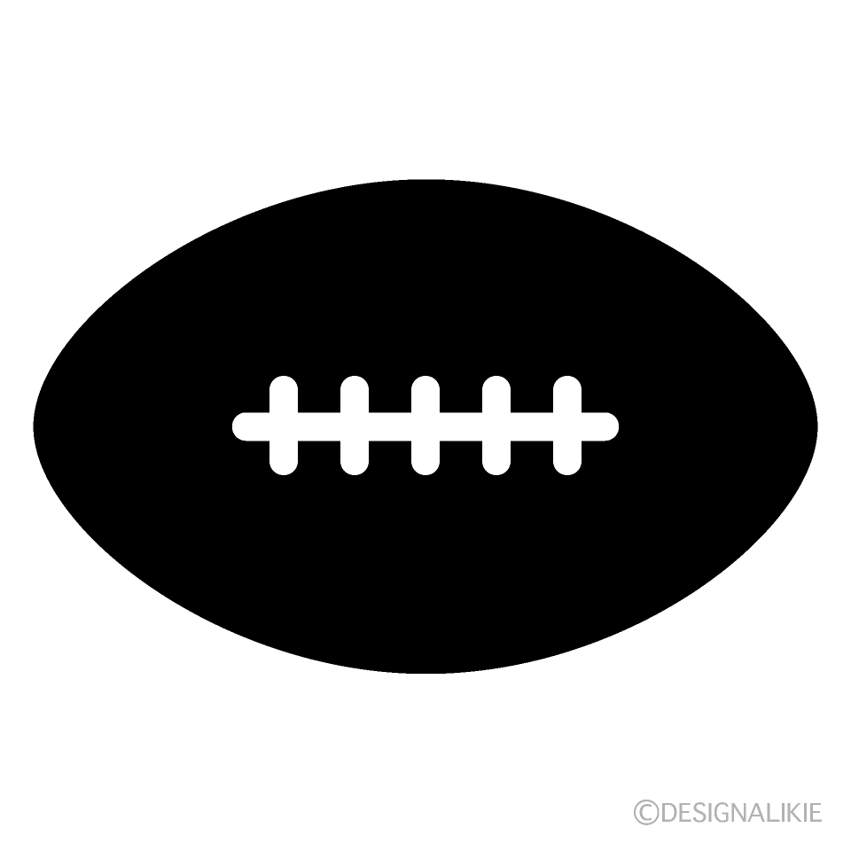 黒色のラグビーボールマーク