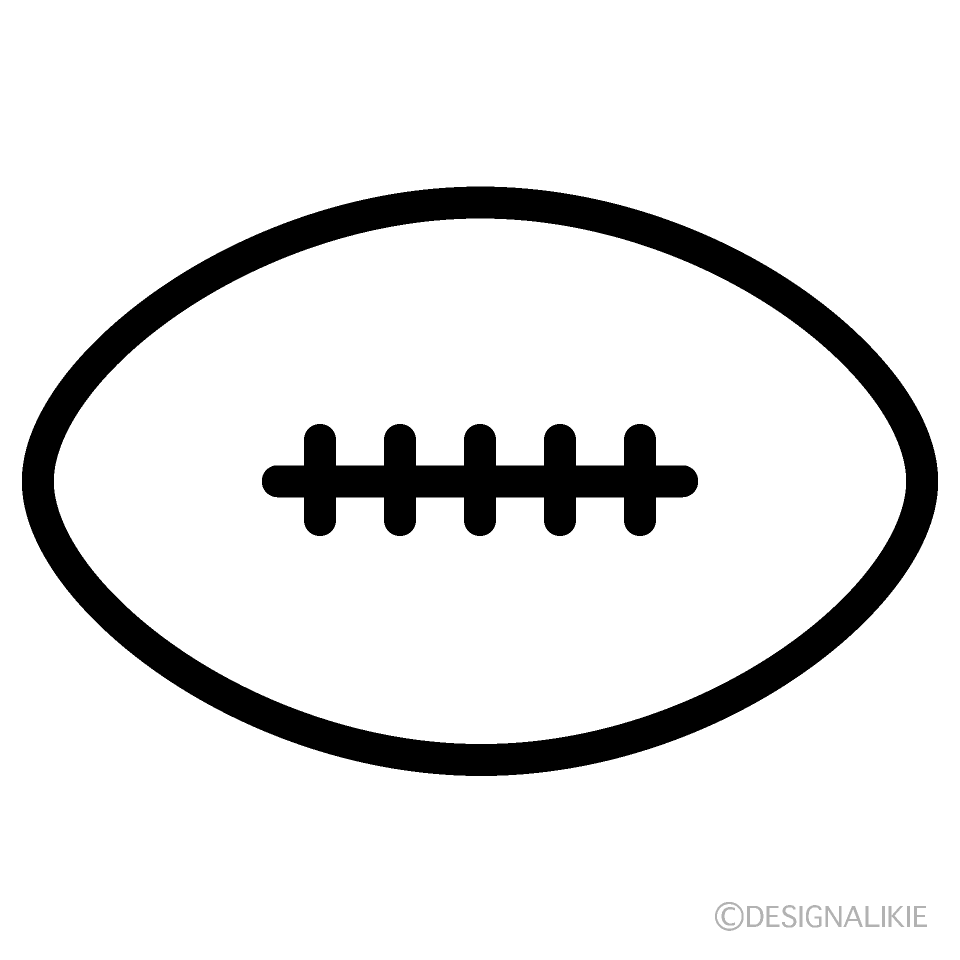 線画のラグビーボールマーク