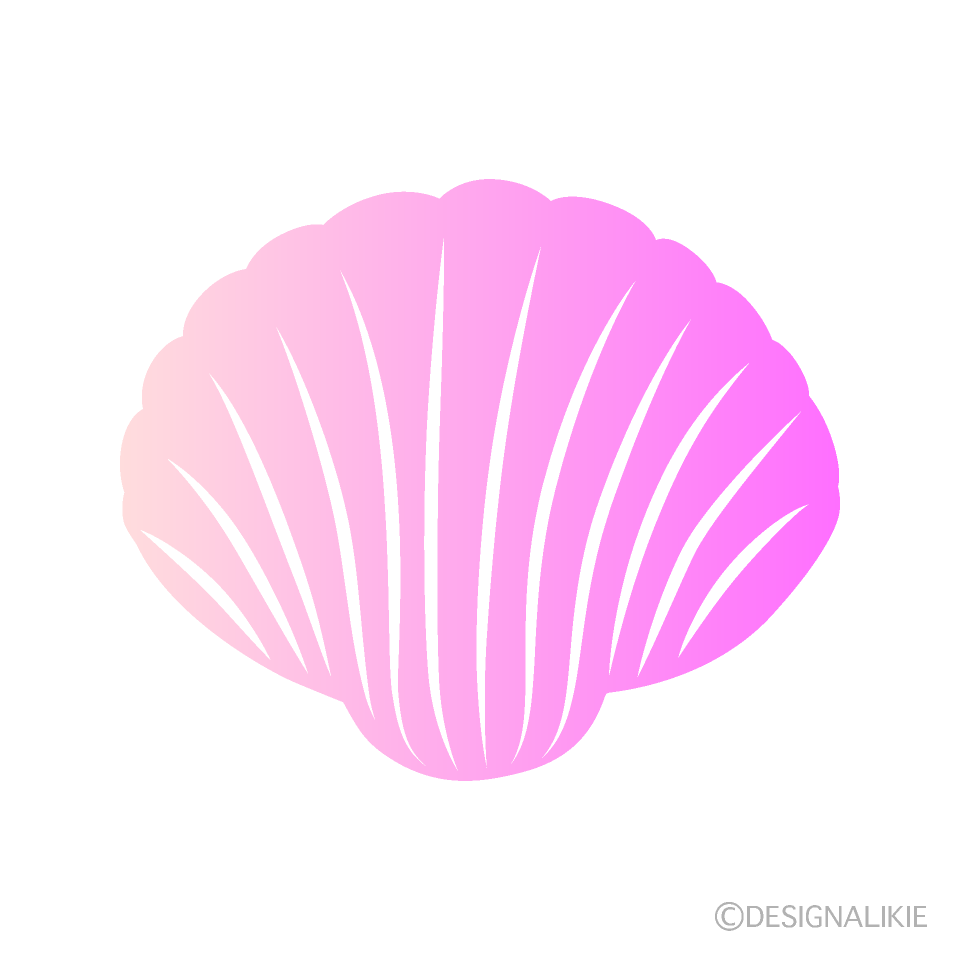 ピンク二枚貝殻シルエット