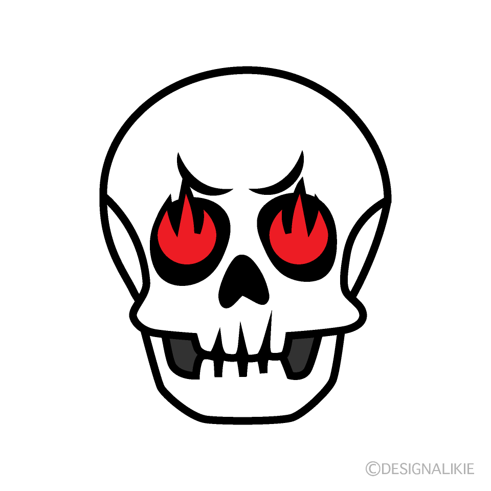 目が燃えるドクロキャラ