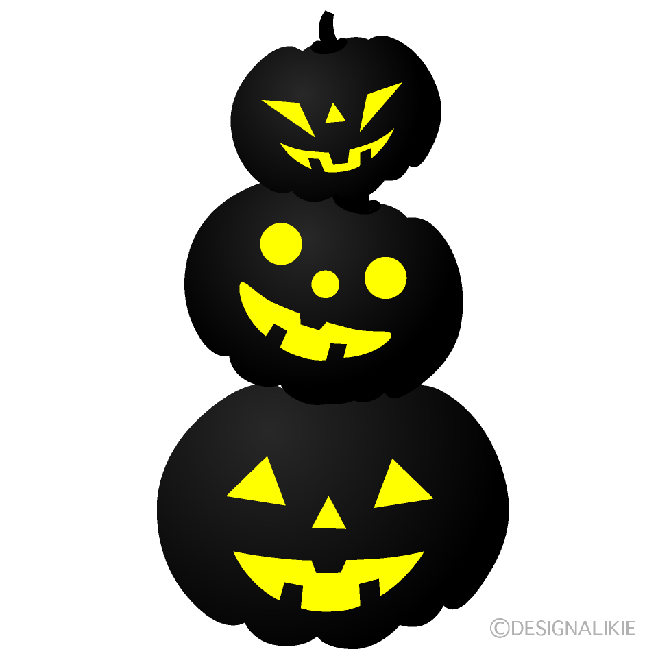 ハロウィンかぼちゃ三兄弟シルエット