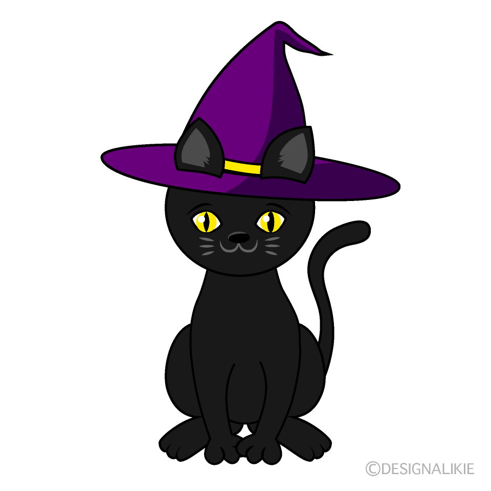 ハロウィンハットの黒猫