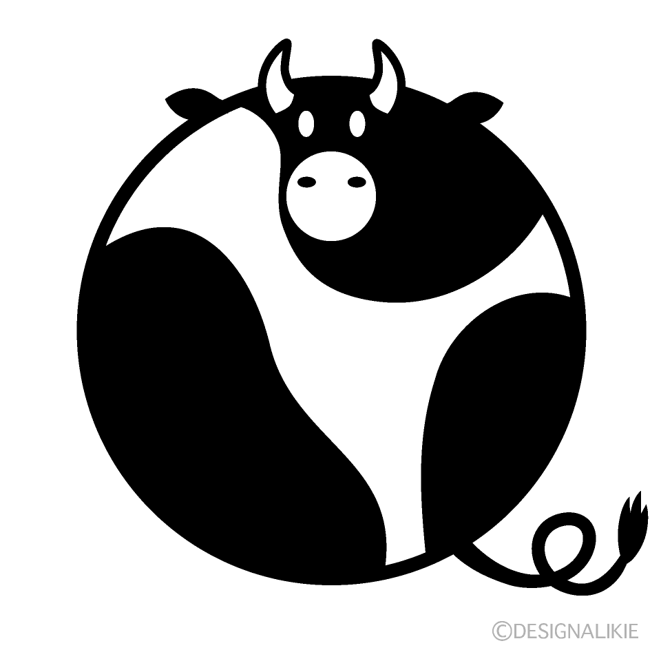 真丸な白黒乳牛
