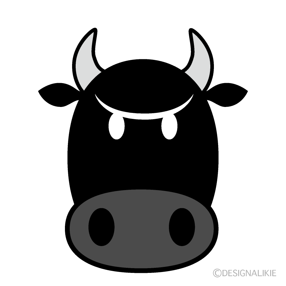 怒る黒牛の顔