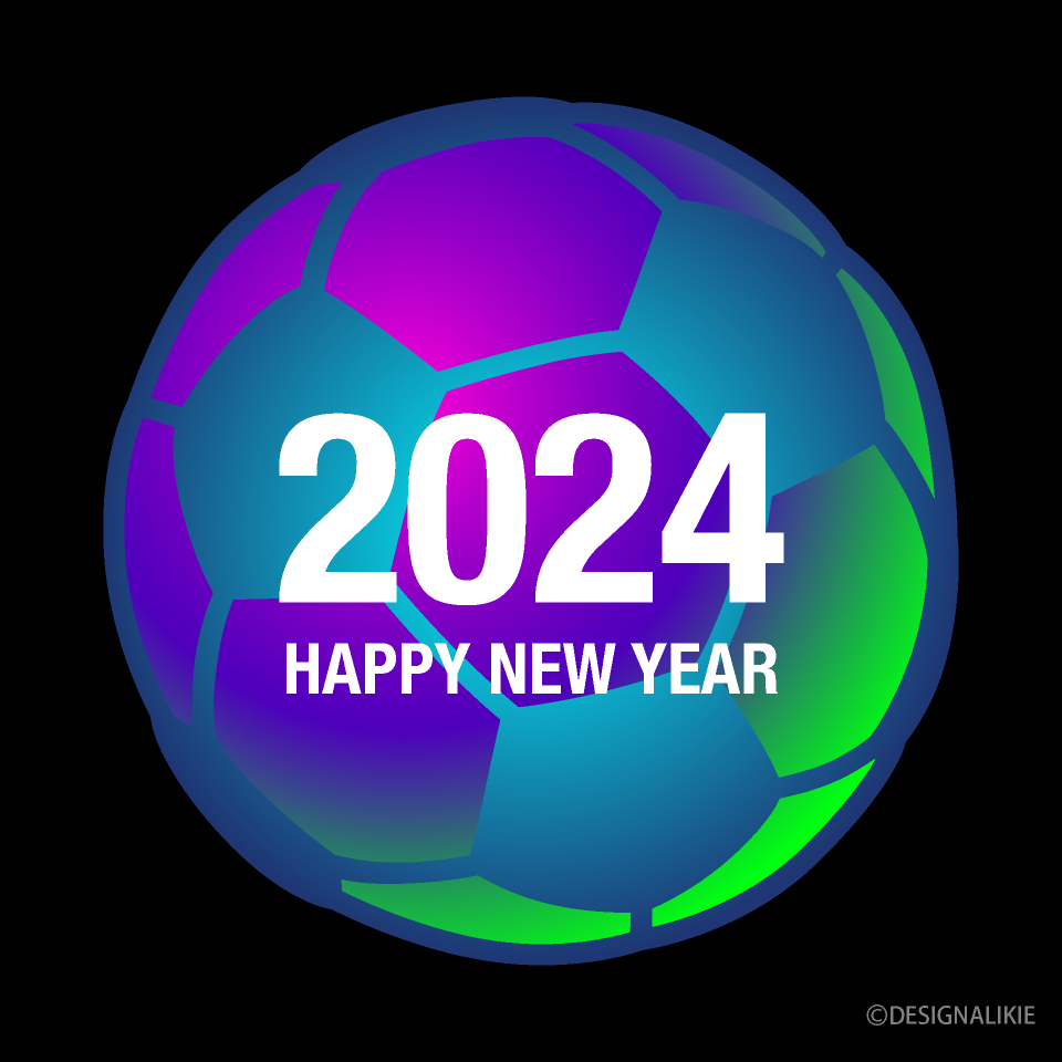 サッカーのHAPPY NEW YEAR 2024カード