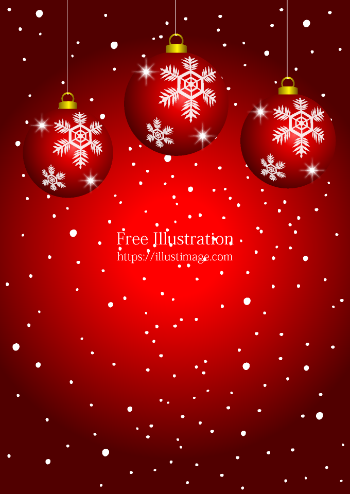 赤オーナメントのクリスマス背景