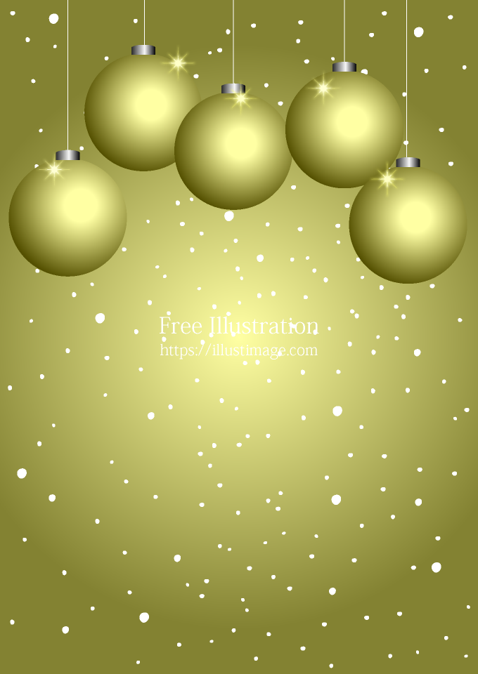 金色オーナメントのクリスマス背景