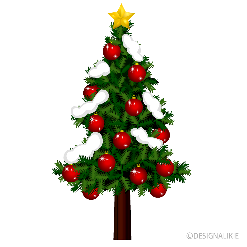 雪のクリスマスツリー
