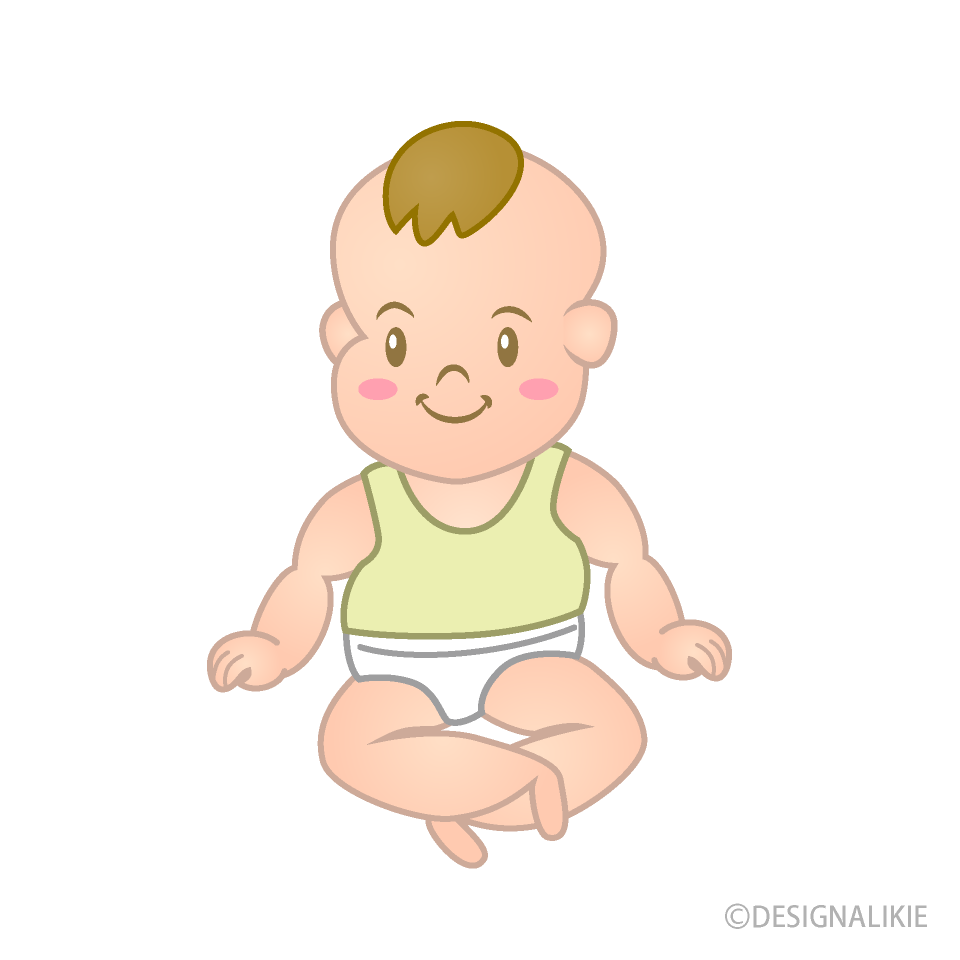 座った赤ちゃん