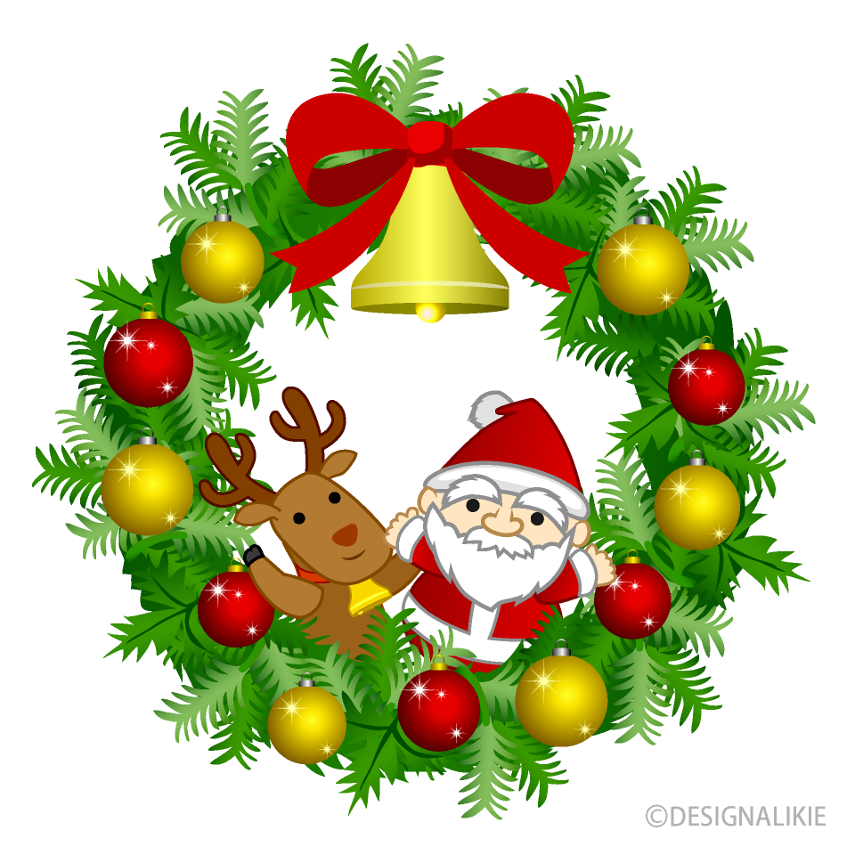 クリスマスリースとミニサンタ