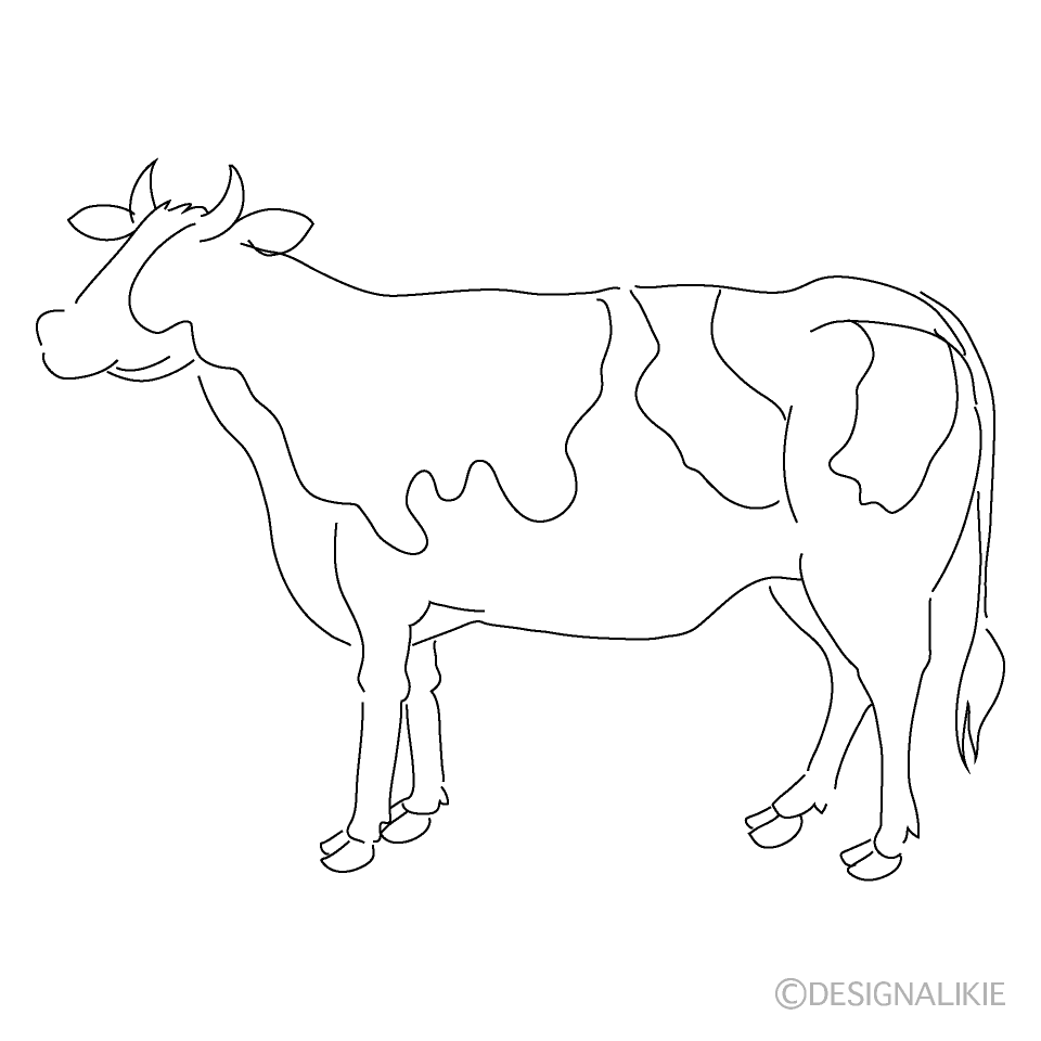 線画の牛シルエット
