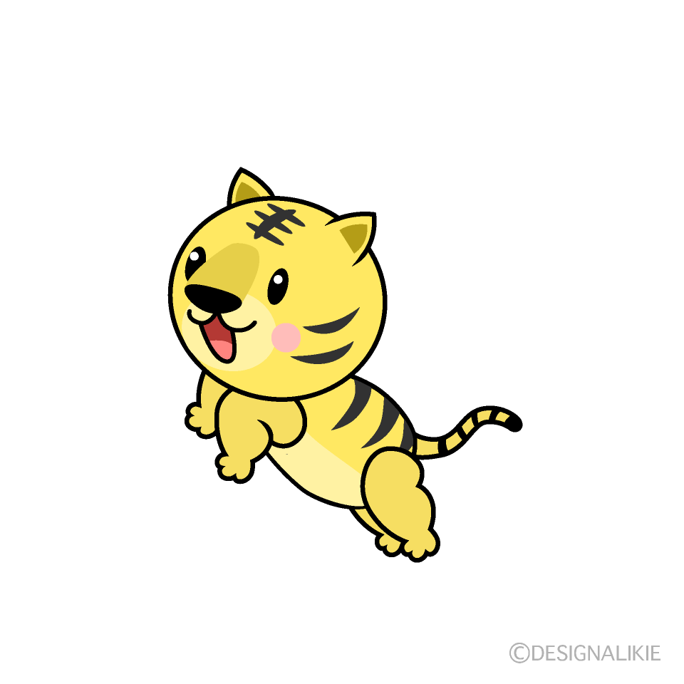 ジャンプする子トラ