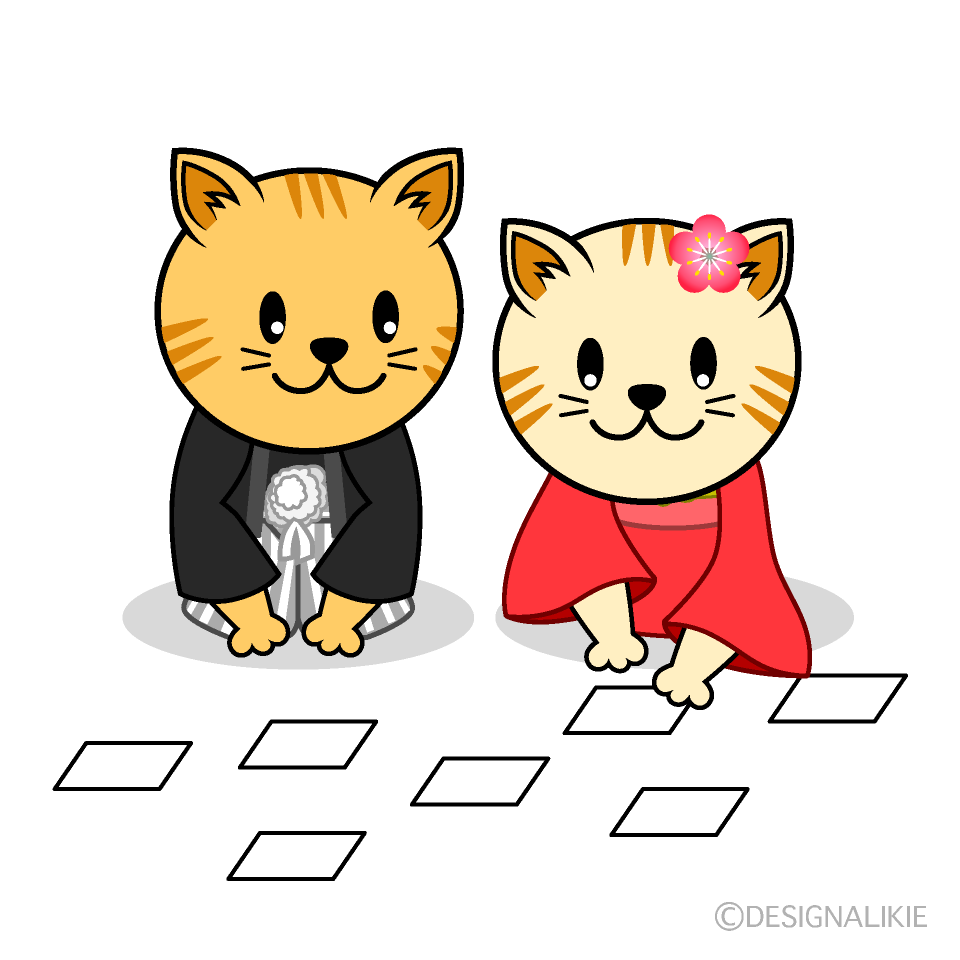 かるたするトラ猫