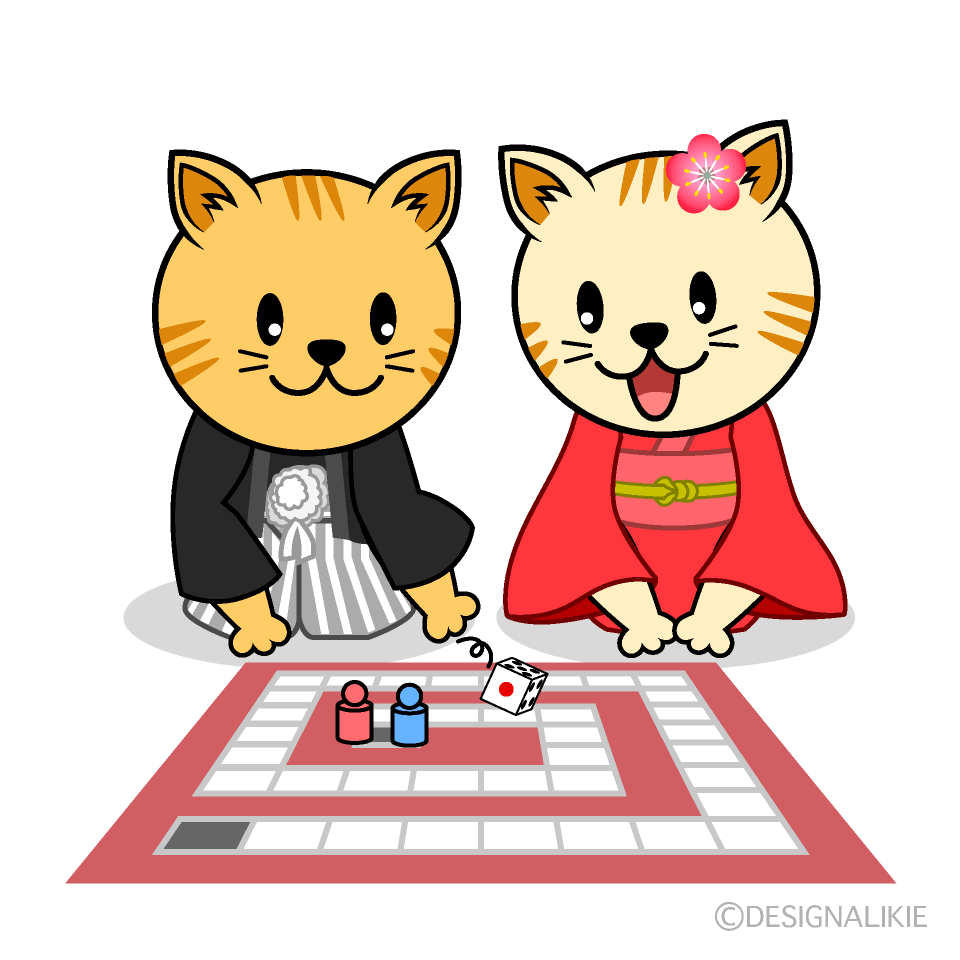 すごろくするトラ猫