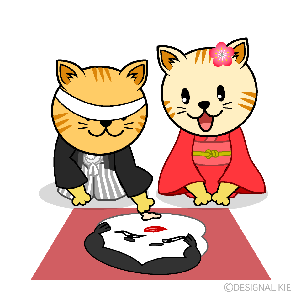福笑いするトラ猫