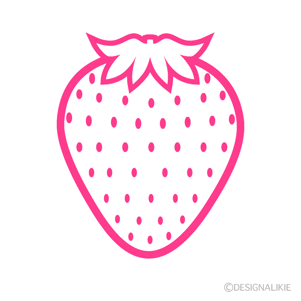 かわいいピンクの苺マーク